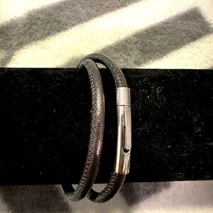 Lariat leather wrap  bracelet